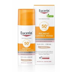 Eucerin Pigment Control Emulze na opalování na obličej s depigmentačním účinkem SPF 50+ středně tmavá 50 ml obraz
