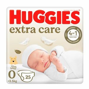 Huggies Extra Care 0 do 3, 5 kg dětské pleny 25 ks obraz