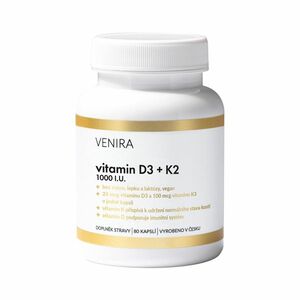 Venira Vitamin D3 + K2 1000 I.U. 80 kapslí obraz
