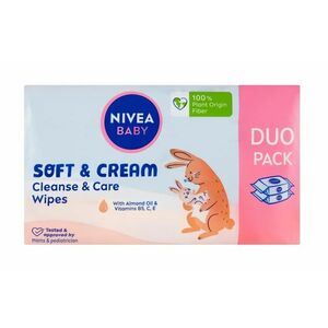 Nivea baby Soft & Cream duopack čisticí ubrousky 2x57 ks obraz