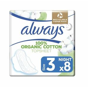 Always Ultra Organic Cotton Night vložky 8 ks obraz