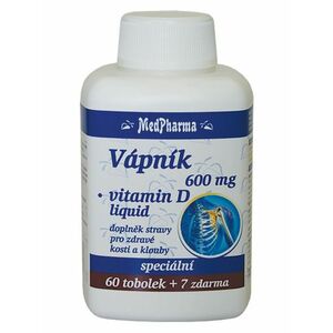 Medpharma Vápník 600 mg + Vitamín D liquid 67 tobolek obraz