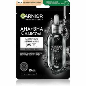 Garnier Skin Naturals Pure Charcoal černá textilní maska s extraktem z mořských řas 28 g obraz