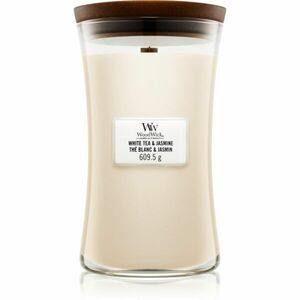 Woodwick White Tea & Jasmine vonná svíčka s dřevěným knotem 609.5 g obraz