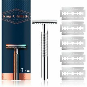 Gillette King C. Double Edge holicí strojek + žiletky 5 ks 1 ks obraz