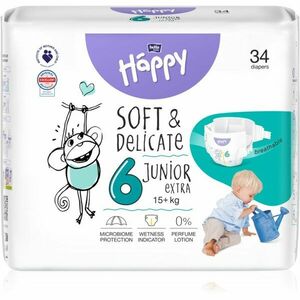 Bella Baby Happy Soft&Delicate Size 6 Junior Extra jednorázové pleny 15+ kg 34 ks obraz