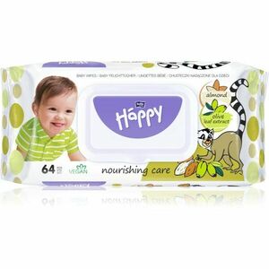 Bella Baby Happy Almond and Olive Leaf extract vlhčené čisticí ubrousky pro děti 64 ks obraz