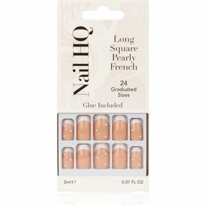 Nail HQ Long Square umělé nehty Pearly French 24 ks obraz