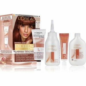 L’Oréal Paris Excellence Universal Nudes permanentní barva na vlasy odstín 4UR Universal Dark Red 1 ks obraz