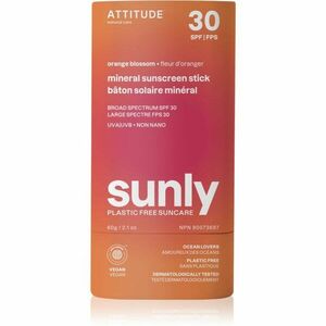 Attitude Sunly Sunscreen Stick minerální krém na opalování v tyčince SPF 30 Orange Blossom 60 g obraz