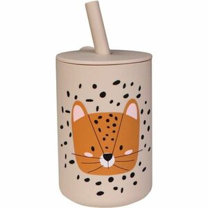 Tryco Silicone Cup and Straw hrnek s brčkem Leopard Sand 1 ks obraz