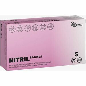 Espeon Nitril Sparkle Pearlescent Pink nitrilové nepudrované rukavice velikost S 2x50 ks obraz