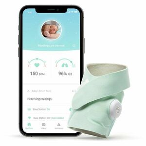 Owlet Smart Sock 3 0-18m chytrá ponožka Mint 2x1 pár obraz