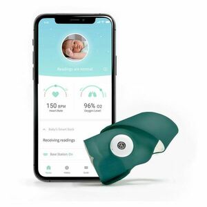 Owlet Smart Sock 3 0-18m chytrá ponožka Deep Sea Green 2x1 pár obraz