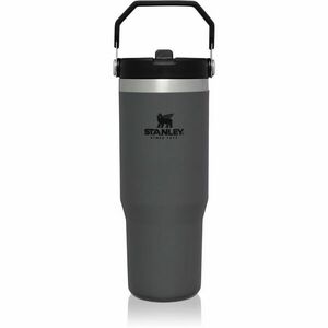 Stanley IceFlow™ Flip Straw Tumbler nerezová láhev na vodu Charcoal 890 ml obraz