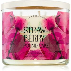 Bath & Body Works Strawberry Pound Cake vonná svíčka 411 g obraz