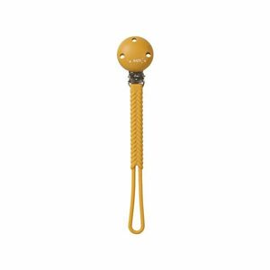 Saro Baby Braided Silicone Pacifier Holder klip na dudlík Mustard 1 ks obraz