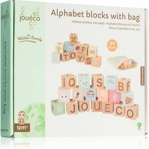 Jouéco The Wildies Family Alphabet Blocks with Bag kostky ze dřeva 12 m+ 30 ks obraz