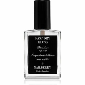 NAILBERRY Fast Dry Gloss Ultra Shine Top Coat rychleschnoucí vrchní lak na nehty 15 ml obraz