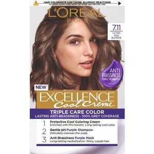 L'ORÉAL PARIS Excellence Cool Creme 7.11 Ultra popelavá blond Permanentní barva obraz