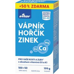 VITAR Vápník+hořčík+zinek+vitamín D3+K1 150 tablet obraz