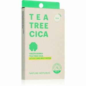 NATURE REPUBLIC Green Derma Tea Tree Cica After Care Spot Patch lokální péče pro pleť vysušenou a podrážděnou léčbou akné 60 ks obraz