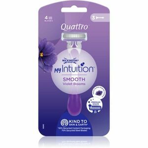 Wilkinson Sword Quattro for Women My Intuition Smooth jednorázová holítka Violet Blooms 3 ks obraz