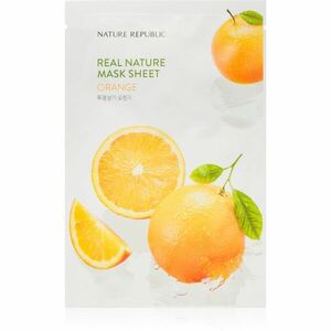 NATURE REPUBLIC Real Nature Orange Mask Sheet hydratační plátýnková maska pro rozjasnění pleti 23 ml obraz