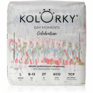 Kolorky DAY Moments Celebration jednorázové EKO pleny Size L 8-13 kg 27 ks obraz