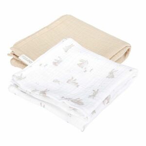 Little Dutch Baby Bunny Muslin Swaddles Set látkové pleny 70 x 70 cm Beige 2 ks obraz