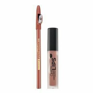 Eveline OH! My Velvet Lips Matt Lip Kit sada na rty pro matný efekt 01 Neutral Nude 4, 5 ml obraz