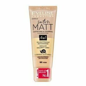 Eveline Satin Matt Mattifying & Covering Foundation 4in1 tekutý make-up s matujícím účinkem 101 Ivory 30 ml obraz