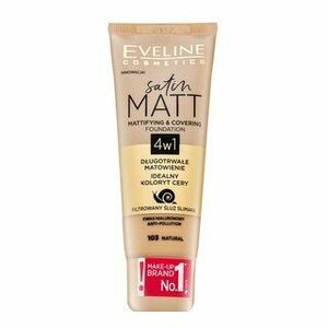 Eveline Satin Matt Mattifying & Covering Foundation 4in1 tekutý make-up s matujícím účinkem 103 Natural 30 ml obraz