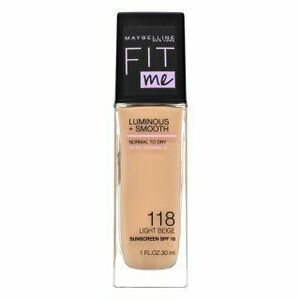 Maybelline Fit Me! Luminous + Smooth Foundation tekutý make-up pro sjednocenou a rozjasněnou pleť 118 Light Beige 30 ml obraz