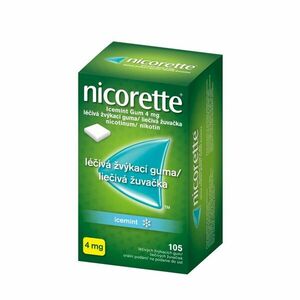 Nicorette Icemint Gum 4 mg léčivá žvýkací guma 105 žvýkaček obraz