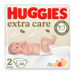 Huggies Extra Care 2 3-6 kg dětské pleny 58 ks obraz