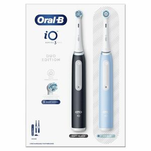 Oral-B iO Series 3 Duo elektrický zubní kartáček 2 ks Black+Ice Blue obraz