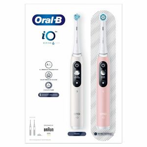 Oral-B iO Series 6 Duo elektrický zubní kartáček 2 ks White/Rose obraz