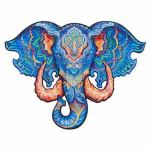 UNIDRAGON Dřevěné puzzle eternal elephant velikost M obraz