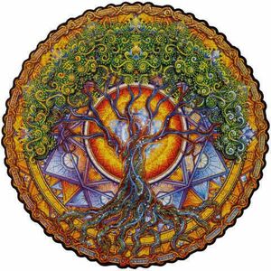 UNIDRAGON Dřevěné puzzle mandala tree of life velikost M obraz