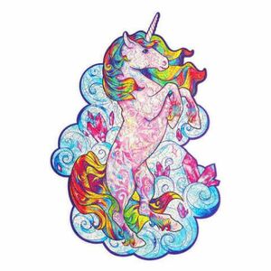 UNIDRAGON Dřevěné puzzle inspiring unicorn velikost S obraz