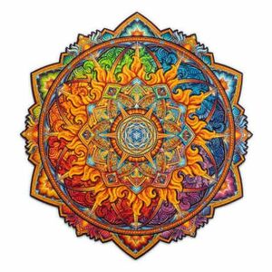 UNIDRAGON Dřevěné puzzle mandala nascent sun velikost M obraz