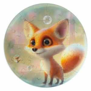 UNIDRAGON Dřevěné puzzle fox bubblezz obraz