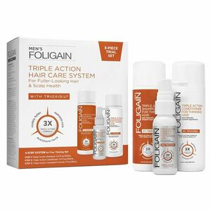 FOLIGAIN Cestovní sada proti padání vlasů muži Triple Action Šampon 100 ml + Kondicionér 100 ml + Sérum 30 ml obraz