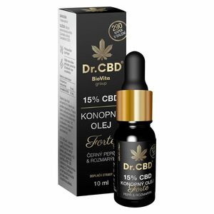 BIOVITA DR. CBD 15 % konopný olej forte černý pepř a rozmarýn 10 ml obraz