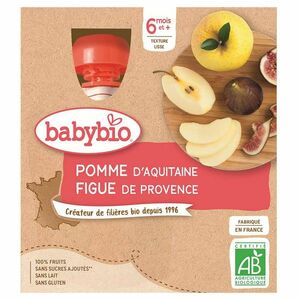 BABYBIO Jablko a fík od 6.měsíců 4x 90 g obraz