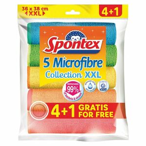 SPONTEX Microfibre XXL Utěrka z mikrovlákna 4 + 1 kusy obraz