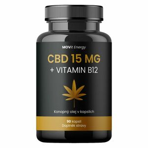 MOVIT ENERGY Konopný olej 15 mg CBD + vitamin B12 90 kapslí obraz