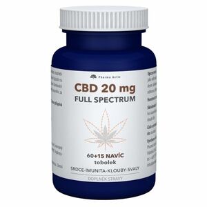 PHARMA ACTIV CBD full spectrum 20 mg 60 + 15 tobolek obraz