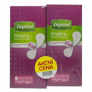 DEPEND Liners Ultra mini inkontinenční vložky DUOPACK 2 x 22 kusů obraz